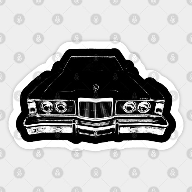 Mercury Cougar 1970s classic American luxury car monoblock white Sticker by soitwouldseem